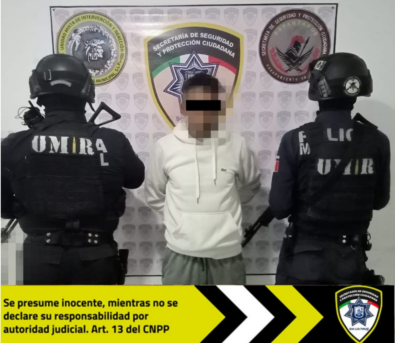 En la General I. Mtz., SSPC asegura a un sujeto que portaba dos armas de fuego, efectivo y droga