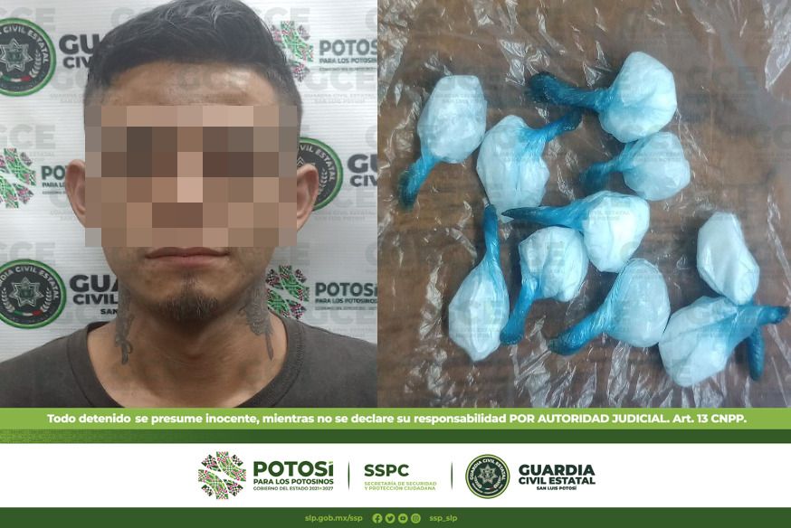 Presunto narcomenudista fue detenido; le aseguraron 10 envoltorios de “cristal”