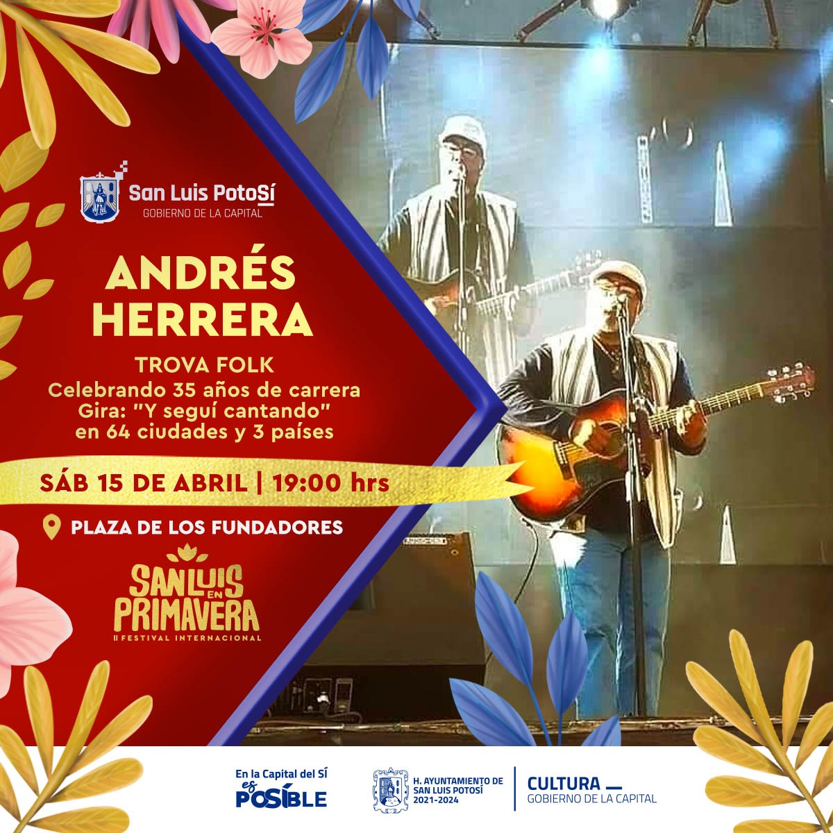 Andrés Herrera se presentará en el II Festival Internacional San Luis en Primavera, abriendo el evento estelar de clausura
