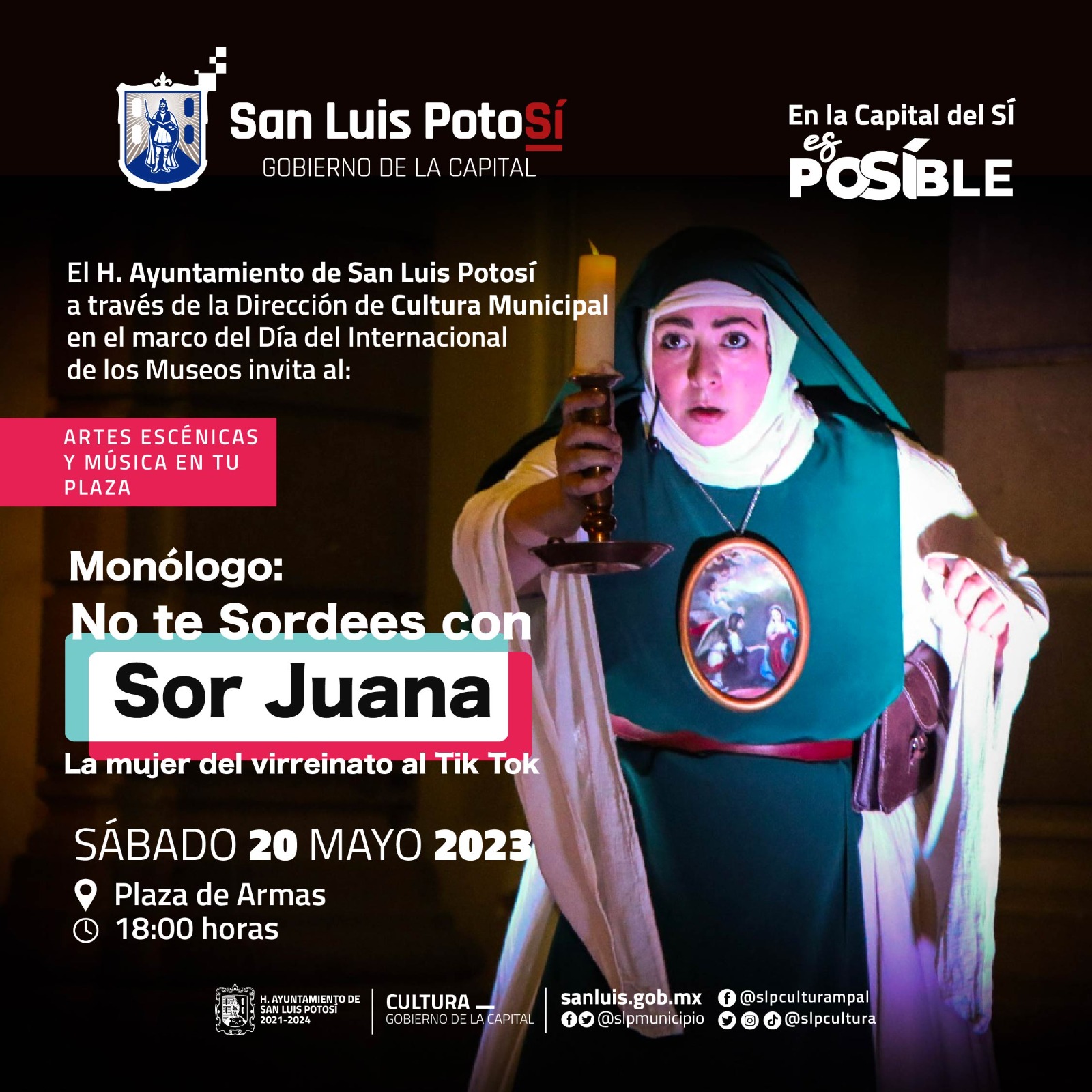 Este próximo sábado 20 de mayo a las 6 de la tarde, se presenta la actriz Susana Arocha, con un divertido y reflexivo monólogo