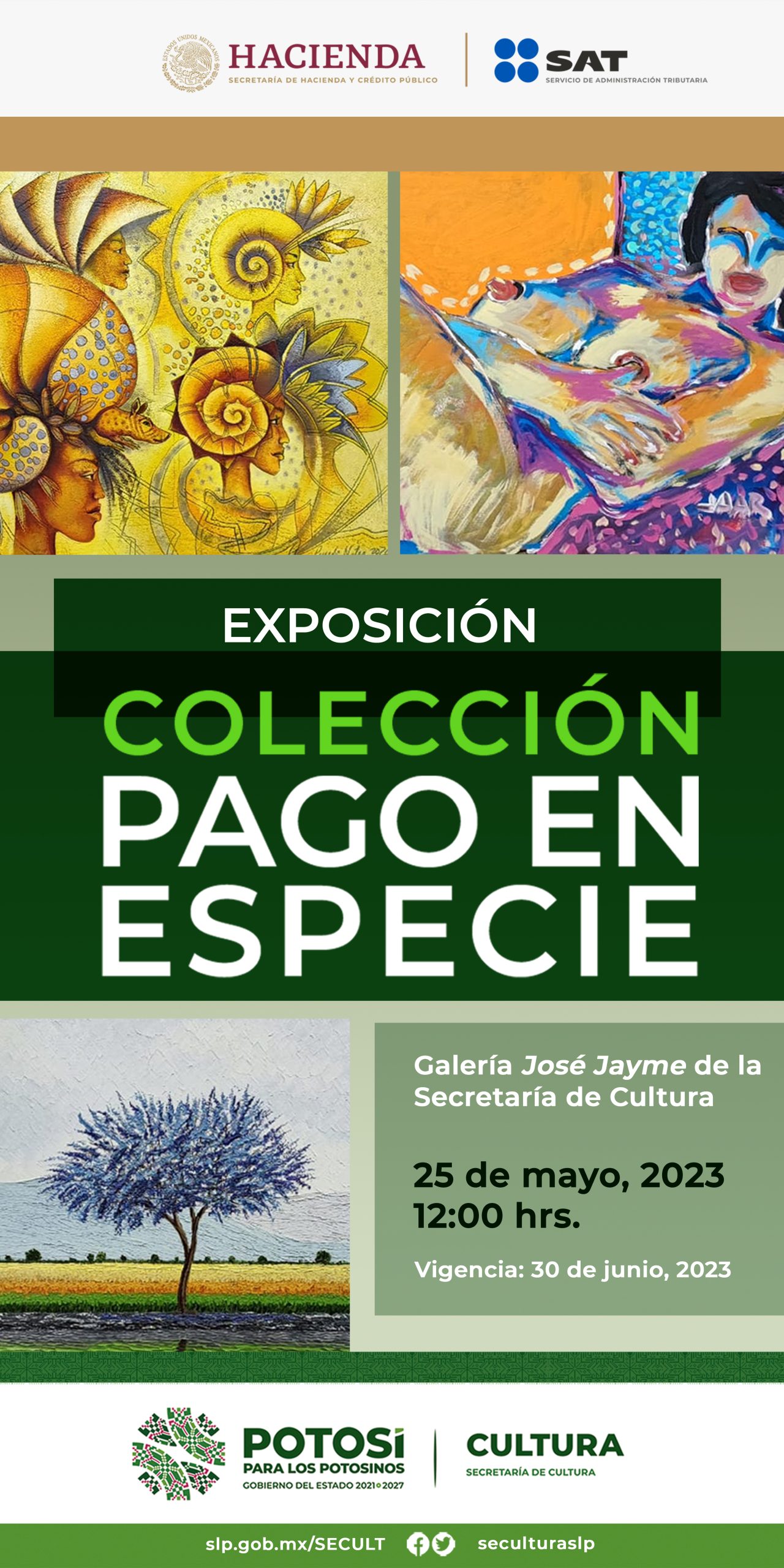 Se llevará a cabo el jueves 25 de mayo a las 12:00 horas en Galería José Jayme de la Secretaría de Cultura de SLP frente al Jardín Guerrero.