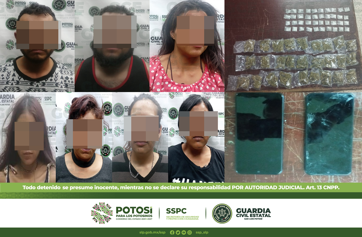 Oficiales de la Guardia Civil Estatal (GCE) desarticularon una célula delincuencial y aseguraron 67 dosis de narcóticos.