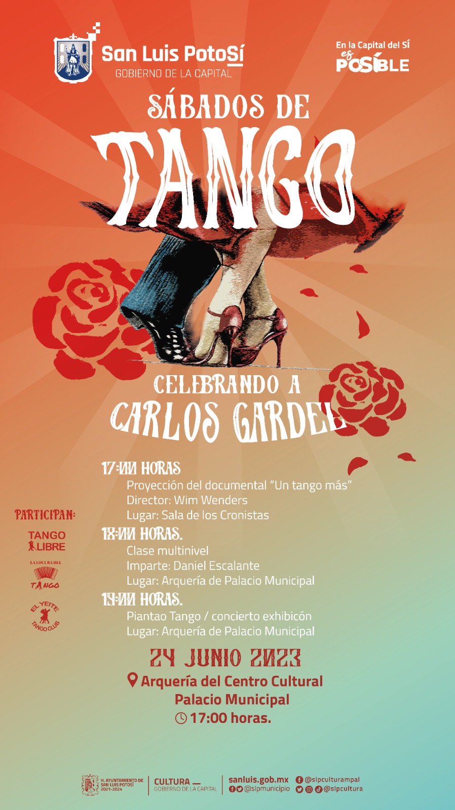 Se celebrará al más grande exponente del género Carlos Gardel, este próximo sábado 24 de junio a partir de las 5 de la tarde frente a Palacio Municipal.