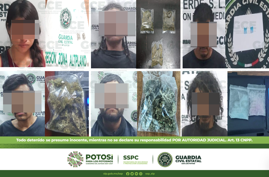 En distintos operativos de seguridad efectuados por la GCE 14 personas fueron detenidas por presunta posesión de estupefacientes