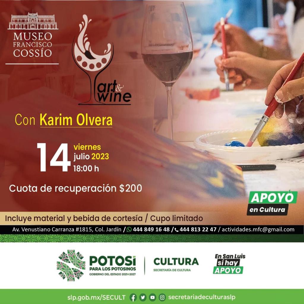 Invitan al "Art&Wine" que será este viernes 14 de julio a las 18:00 horas, un evento que estará dirigido por  el artista plástico Karim Olvera