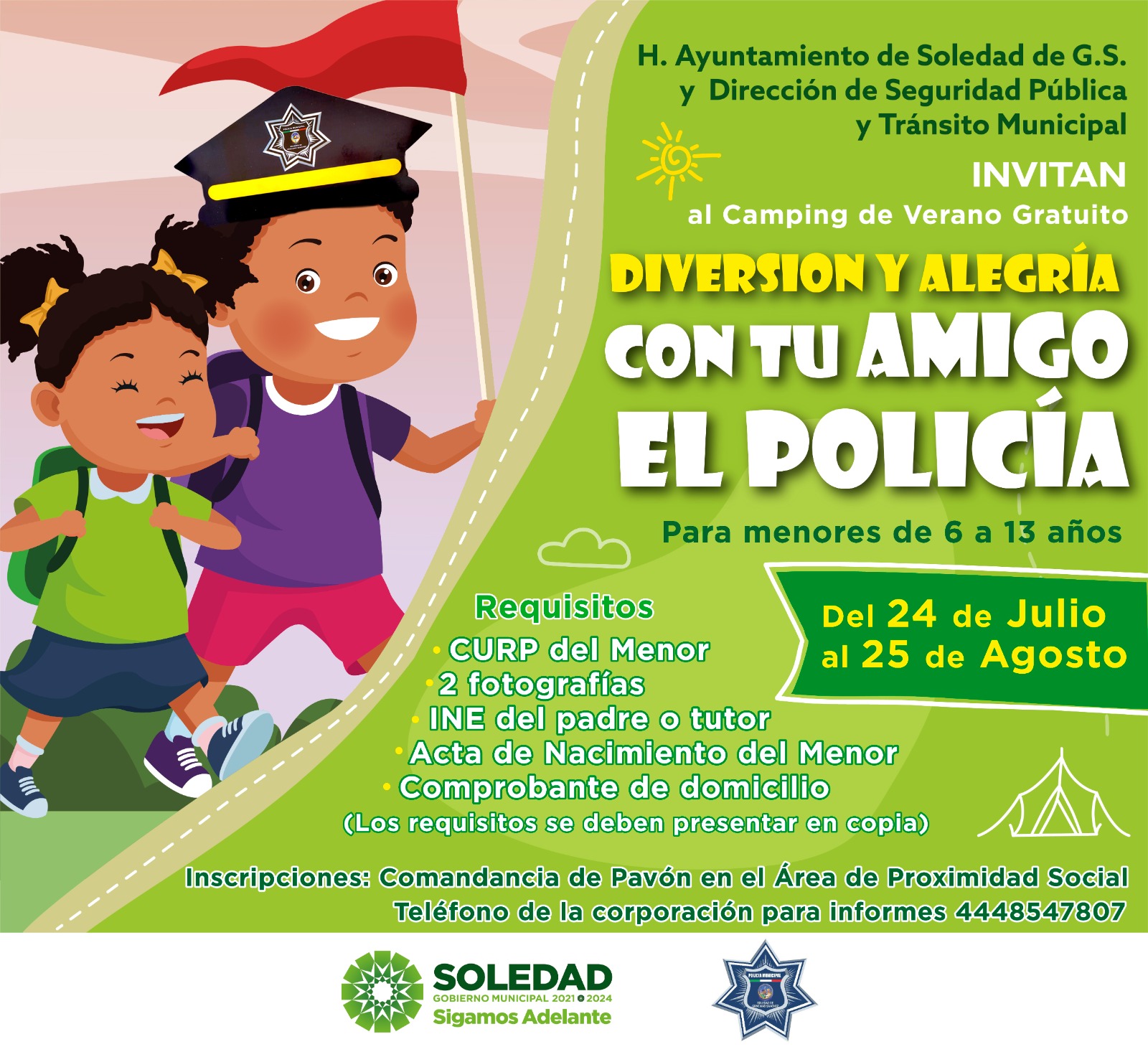 Proximidad Social realizarán actividades y visitas con las y los menores, además dedicarán una semana para hijos de policías soledenses.