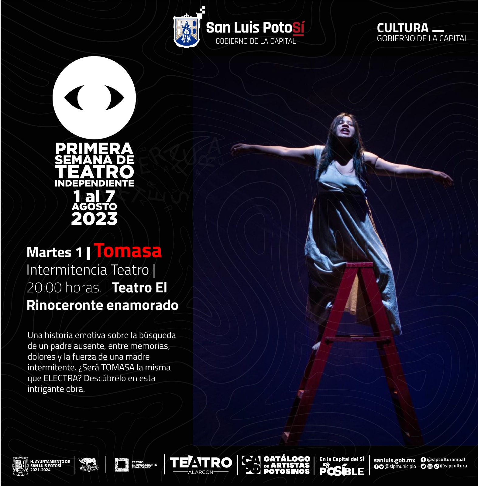 Del 1 al 7 de agosto se realizará la semana de teatro independiente con artistas del Catálogo de Artistas Potosinos.