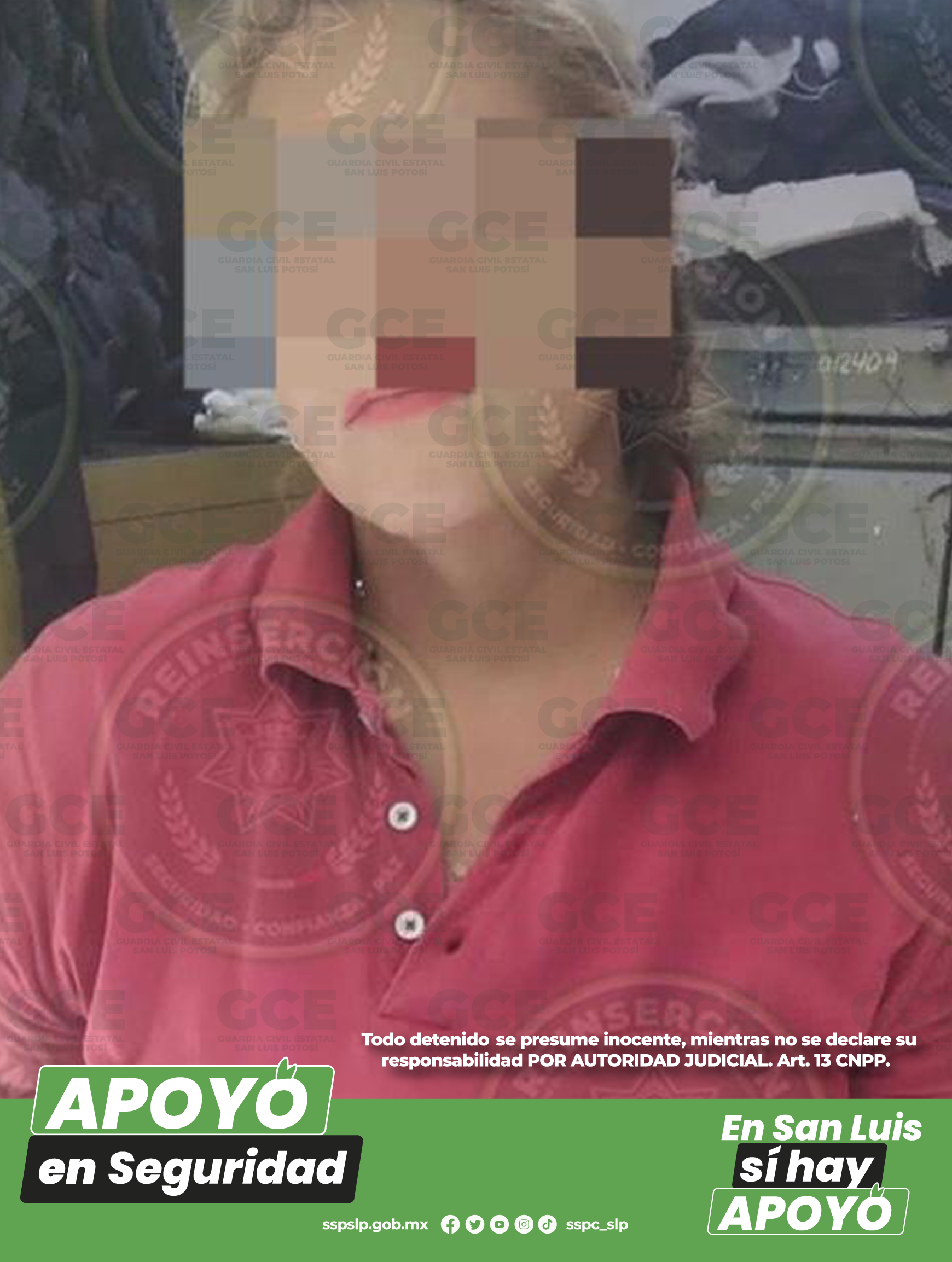 La mujer llevaba los enervantes escondidos bajo sus ropas quedando detenida y a disposición de la autoridad competente.