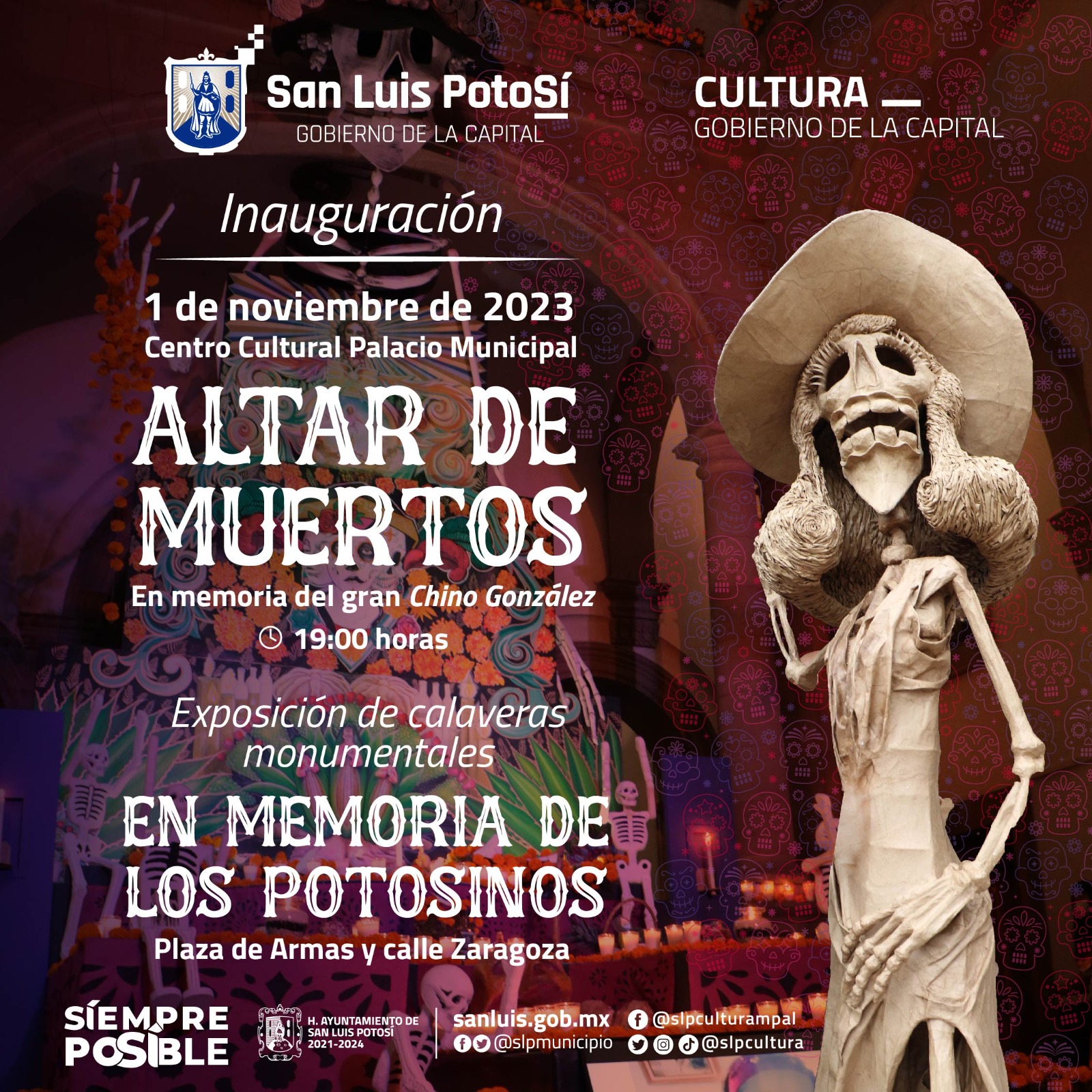 Informó que es toda una tradición el Altar de Muertos en el interior de Palacio Municipal, dedicado a personajes de la historia mexicana