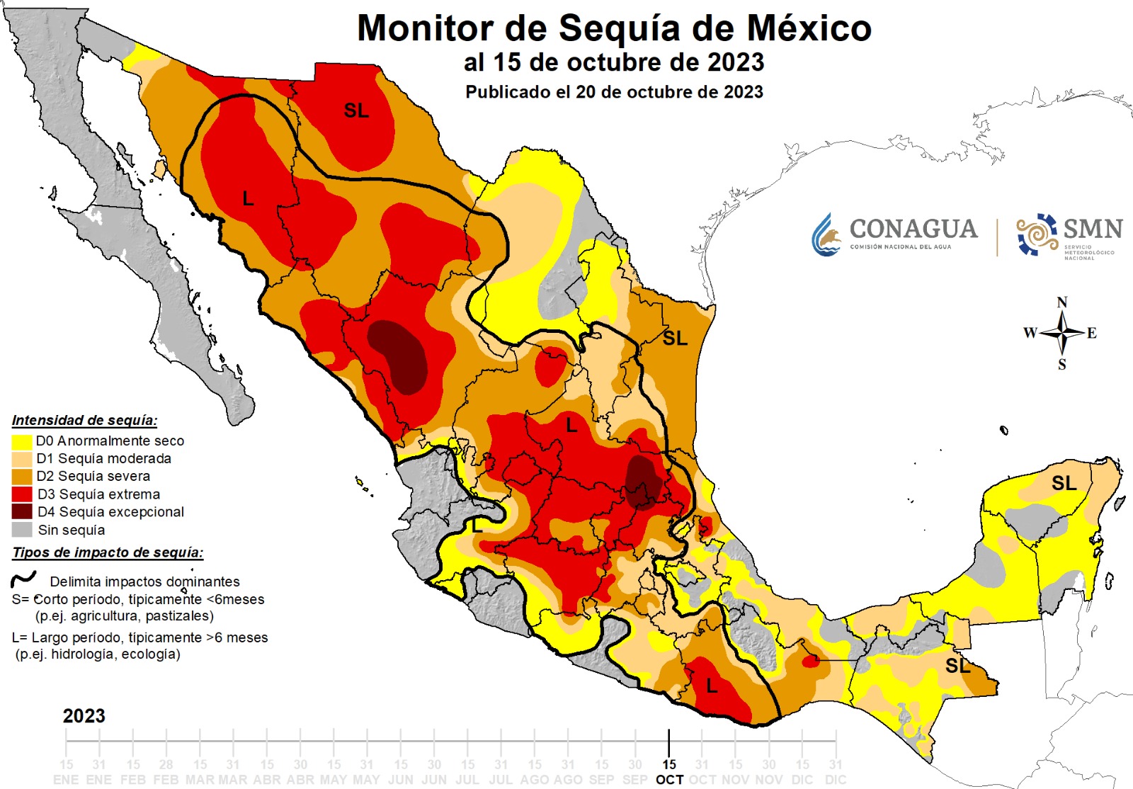 Los 58 municipios de San Luis Potosí están enfrentando algún grado de sequía, prevaleciendo los indicadores de sequía moderada