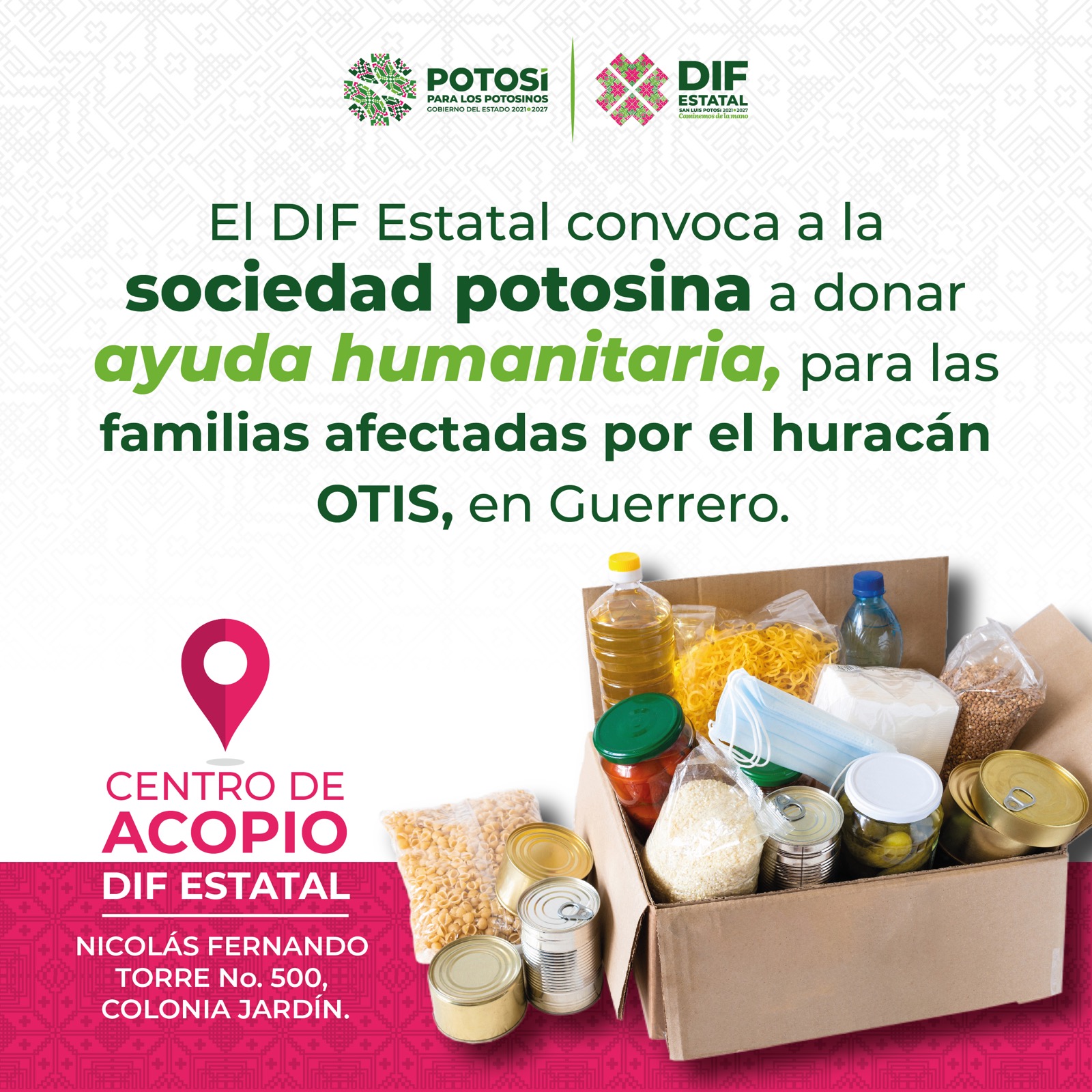 Se instaló en primer centro de acopio para enviar ayuda a las y los damnificados por el huracán Otis