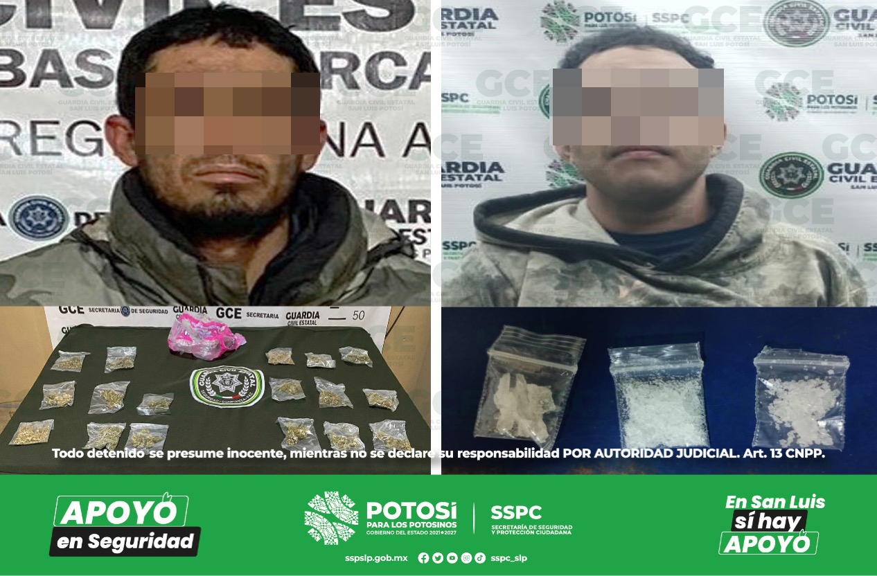 Agentes de la Guardia Civil Estatal aseguraron a dos personas tras dispositivos implementados en las cuatro zonas del Estado