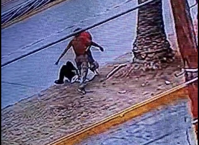 Un videograbación logró captar el momento en que dos sujetos asaltaron de forma violenta a un joven.