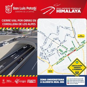 Habrá cierre vial en carriles centrales de Cordillera de los Alpes, por lo que se recomienda tomar rutas alternas.