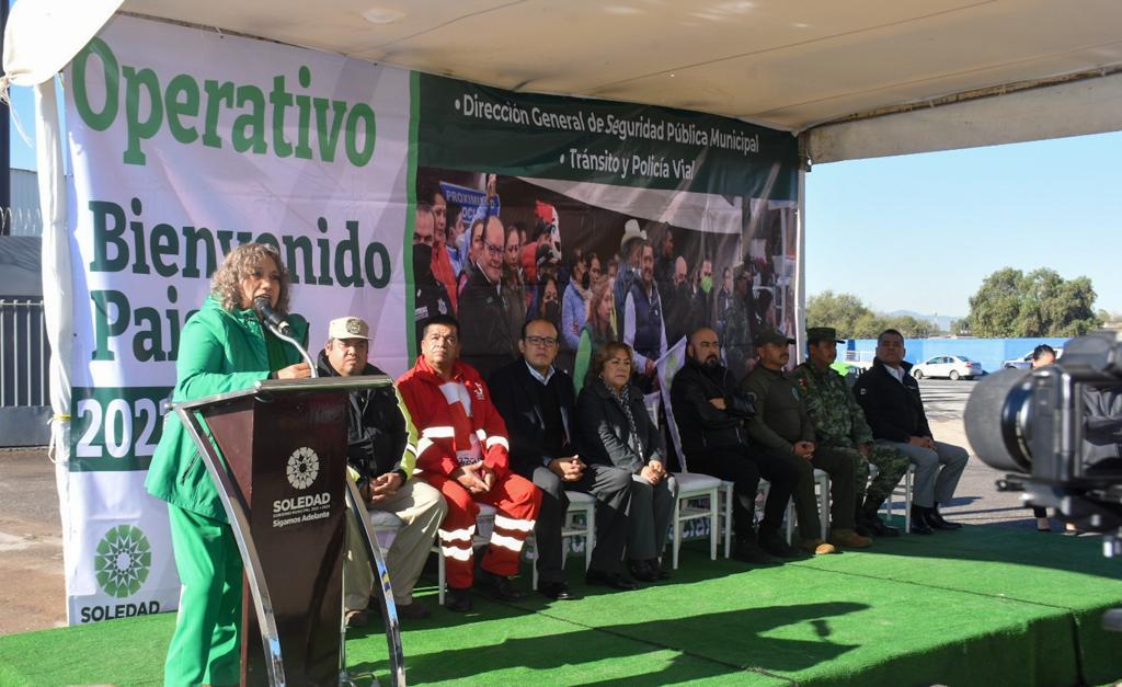 Este viernes, el Ayuntamiento de Soledad de Graciano Sánchez encabezó el arranque del Operativo "Bienvenido Paisano"