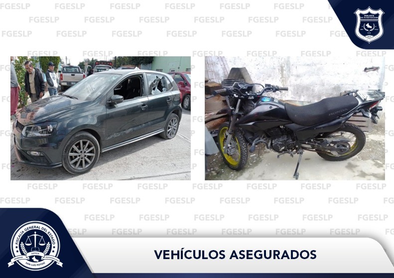 El automotor había sido robado en SLP, mientras que la motocicleta cuenta con reporte en el Estado de Hidalgo