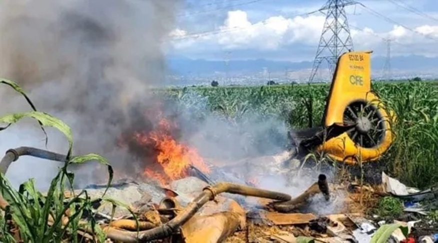 Desplome de helicóptero de la CFE en Cuautla, Morelos, dejó tres muertos