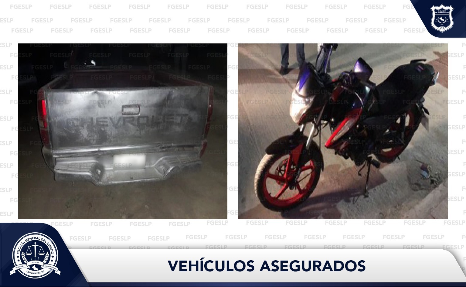El automotor había sido robado en Santa María del Río, mientras que a la moto se le detectaron alteraciones en los números de serie