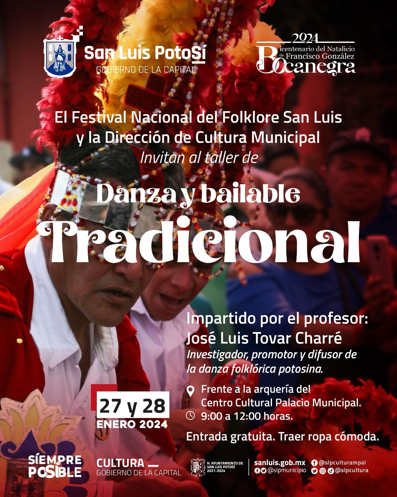 Capital y los organizadores del Festival Nacional del Folklore San Luis invitan al “Taller de danza y bailable tradicional”