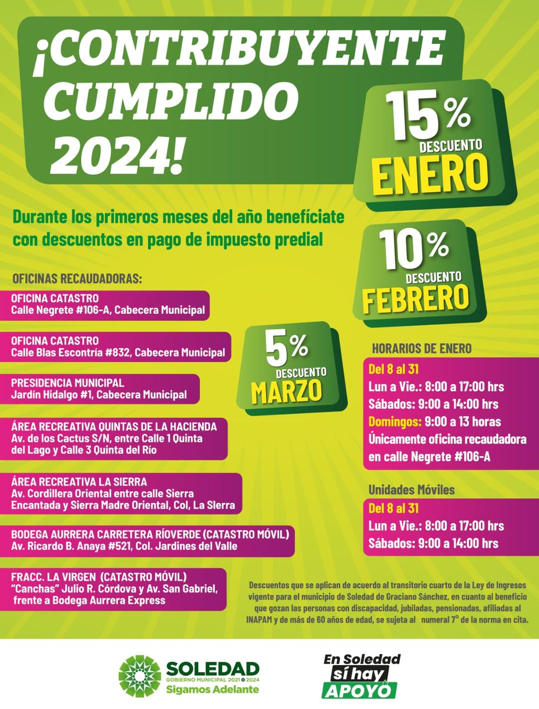 Se registró un incremento de 50 mil pesos de excedente al pagos de predial en comparación con el 17 de enero del 2023