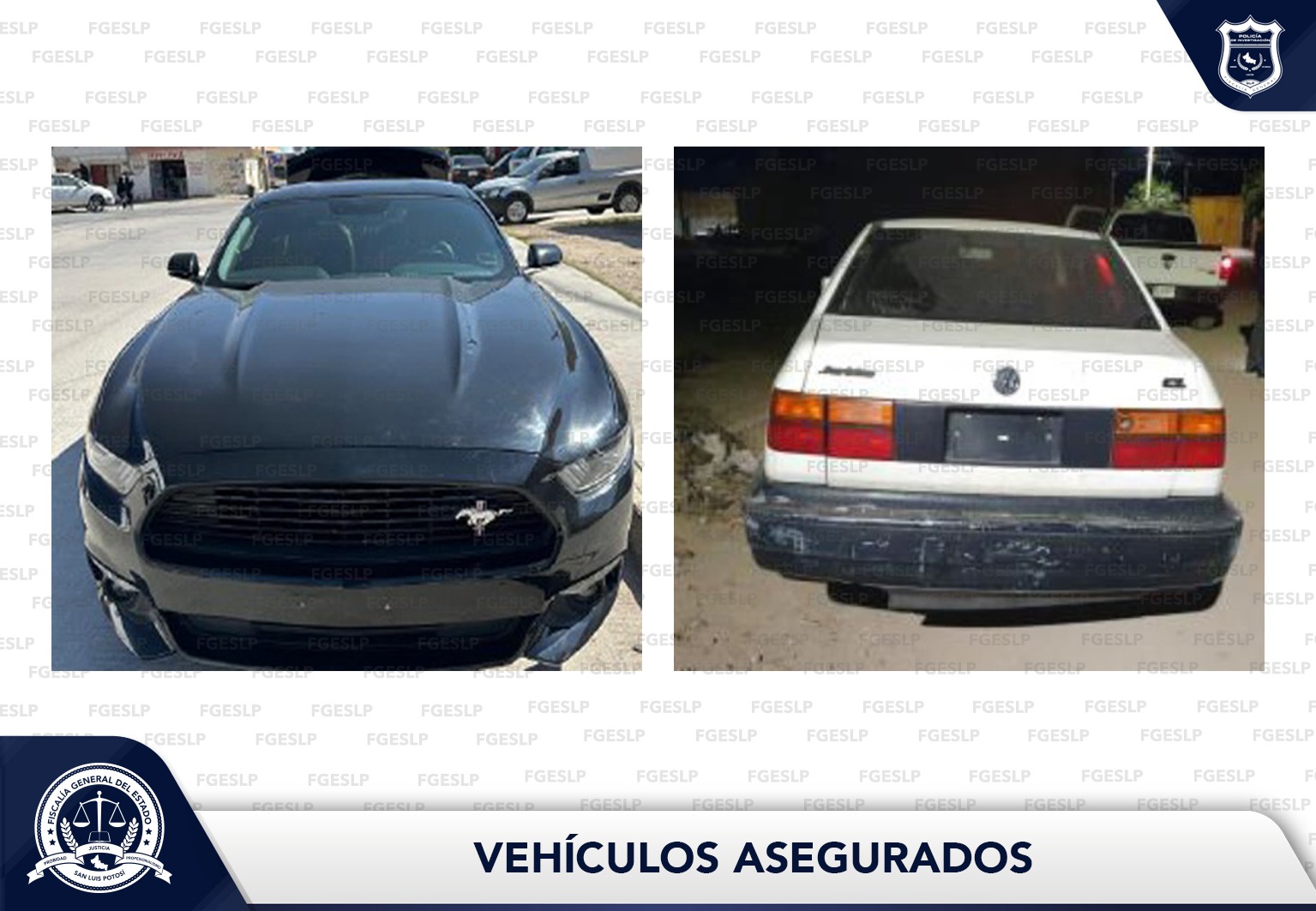 La Unidad de Robo de Vehículos de la Fiscalía General del Estado de San Luis Potosí (FGESLP) realizó el aseguramiento de dos automotores. 