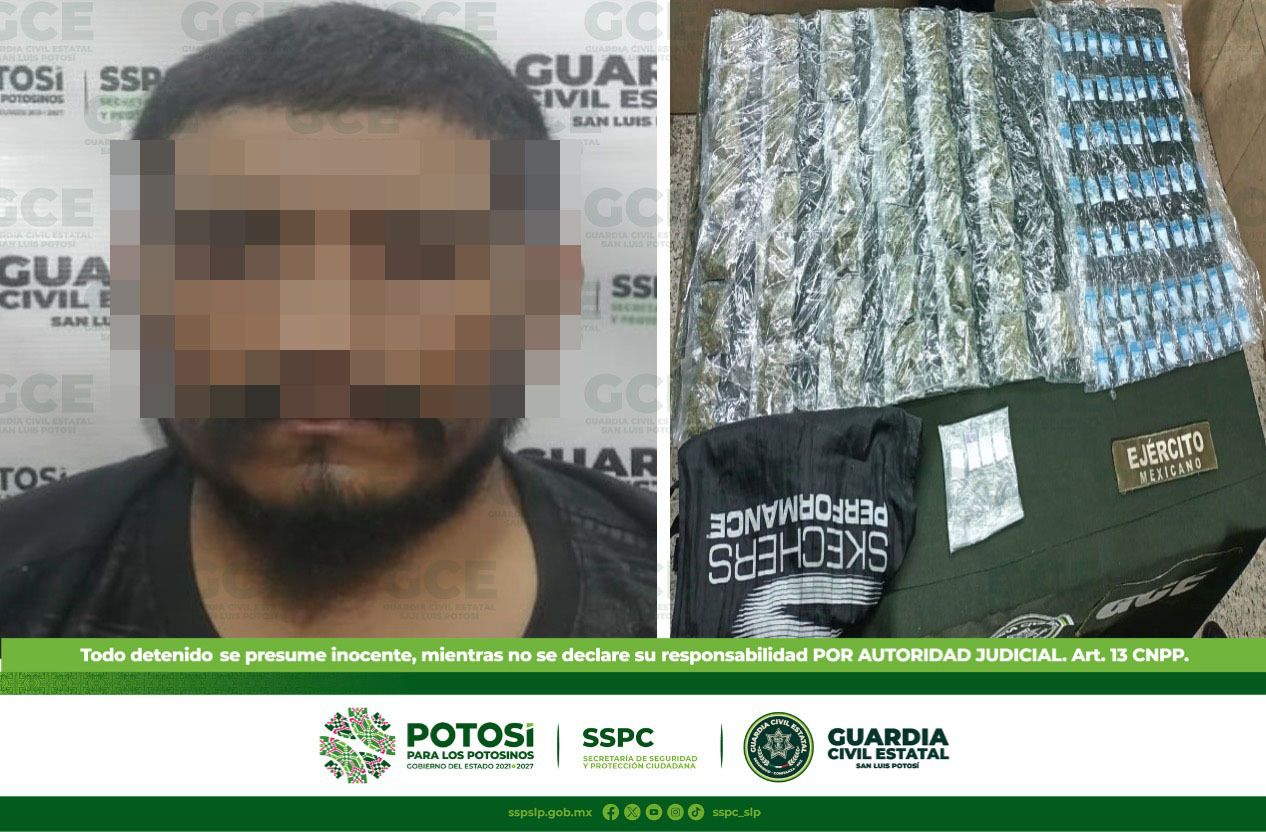 Detienen a un presunto vendedor de droga, miembro de una red criminal, a quien se le aseguraron 134 dosis de diferentes enervantes.