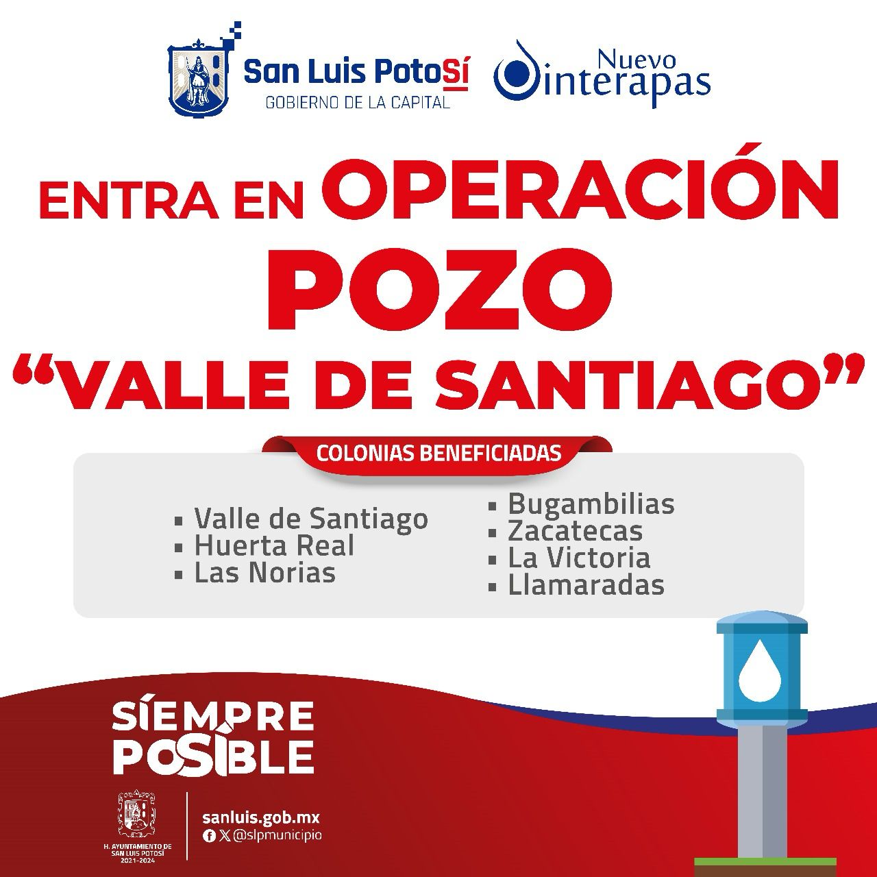 La mañana de este jueves el Interapas puso en operación el pozo “Valle de Santiago” por lo que el suministro en la zona de influencia se estará normalizando