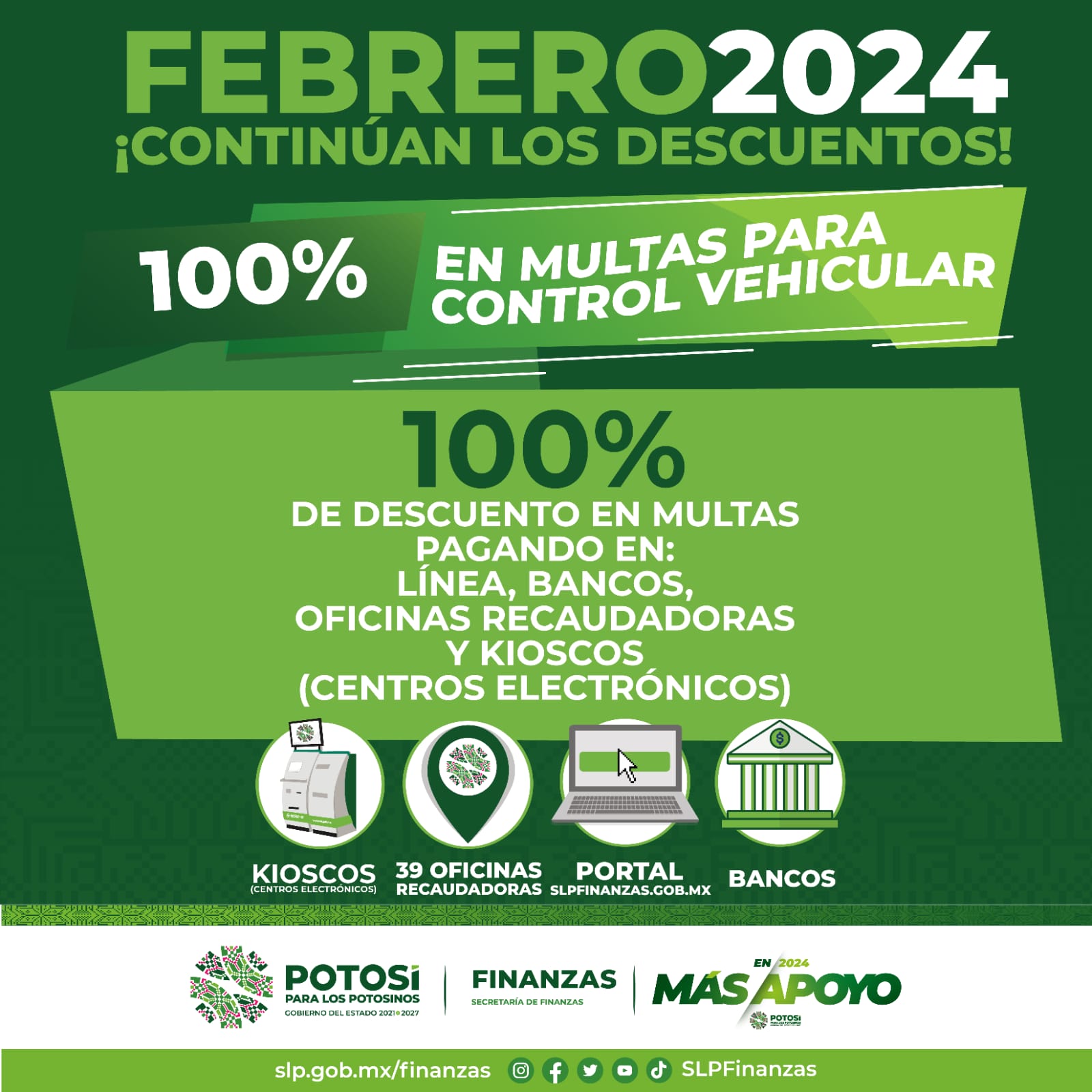 Se aplica el 100 por ciento en multas de control vehicular, durante febrero, en línea, bancos, kioscos y recaudadoras