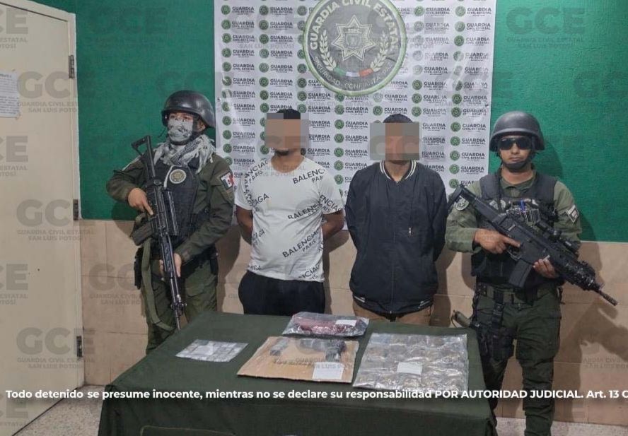 Dos presuntos narcomenudistas son detenidos por GCE