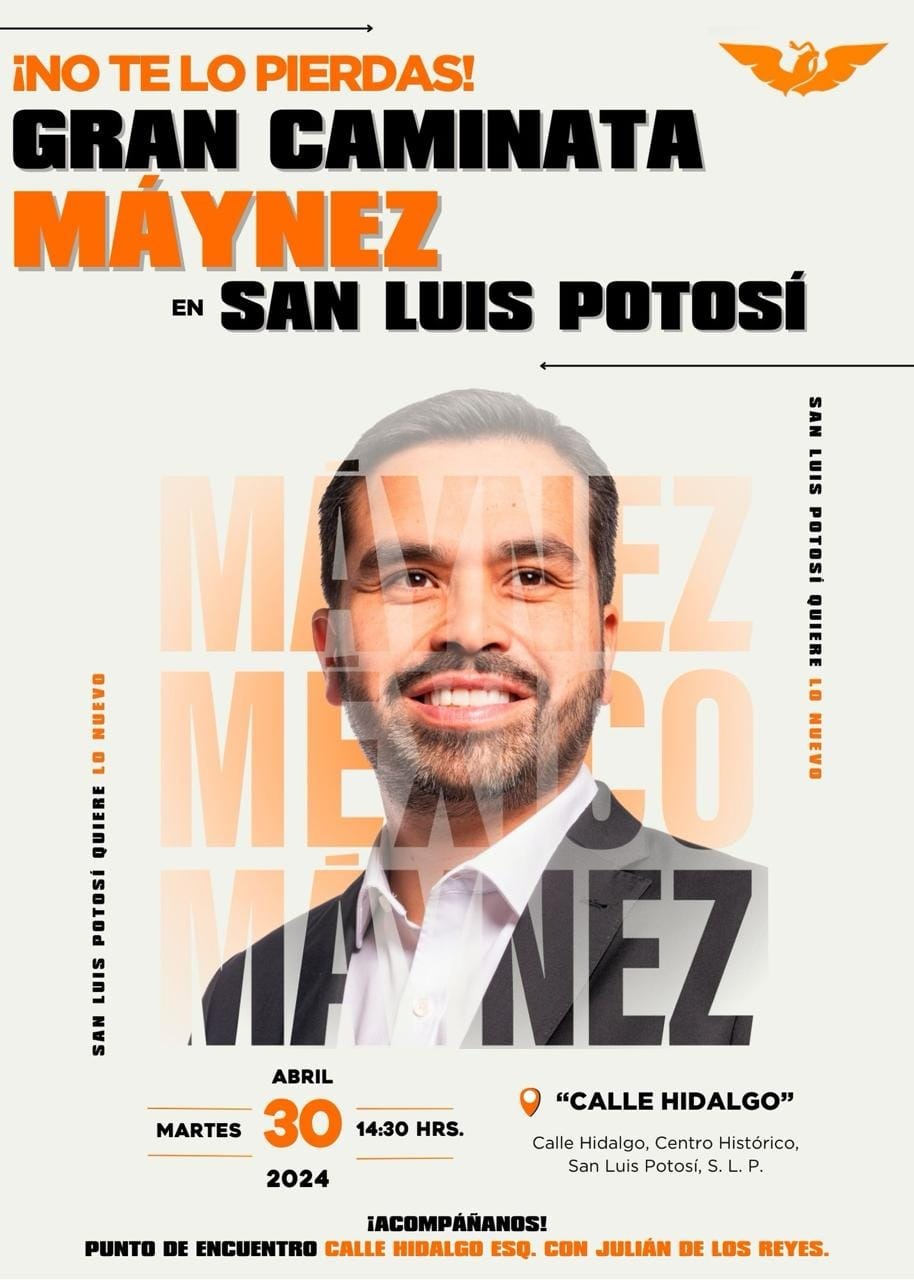 Máynez visitará la capital potosina este martes