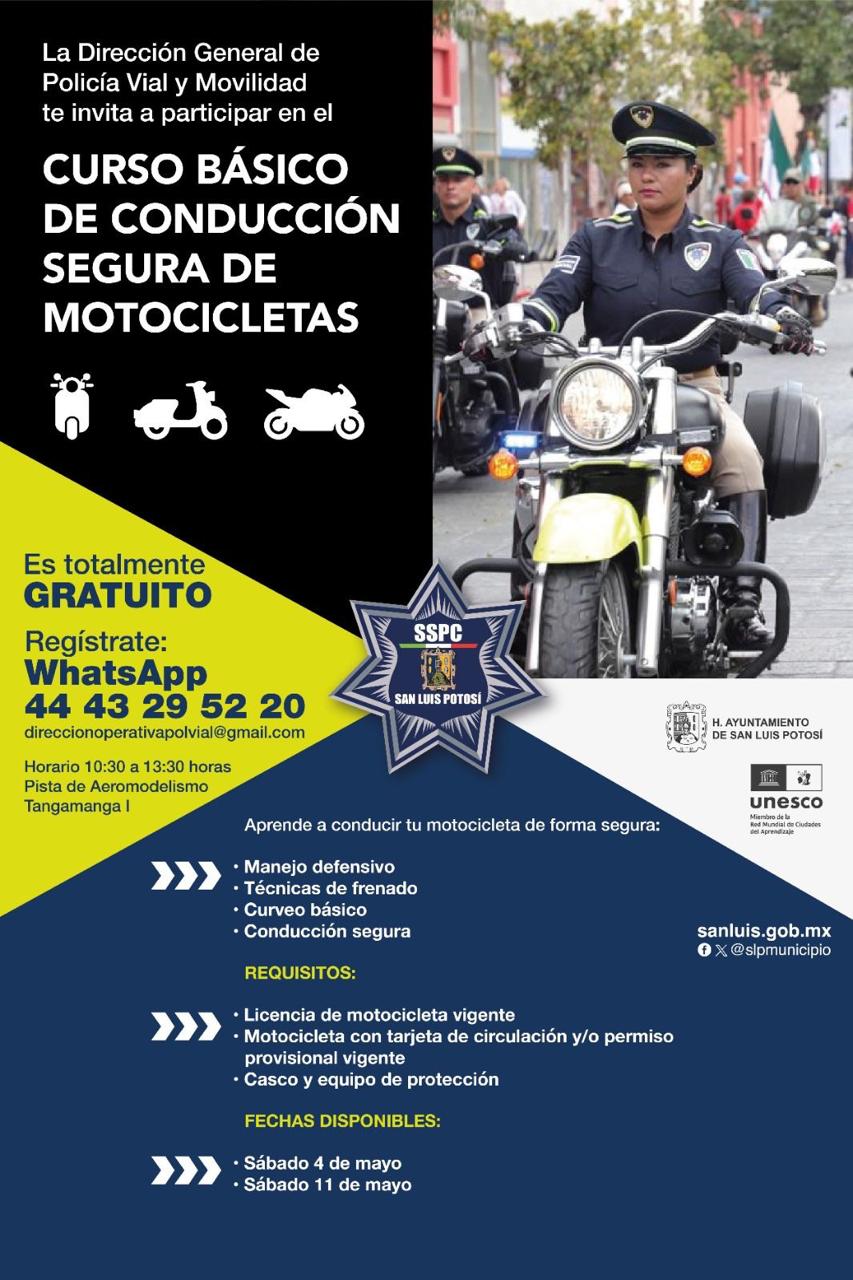 Dirección de policía vial impartirá curso gratuito de manejo para motociclistas