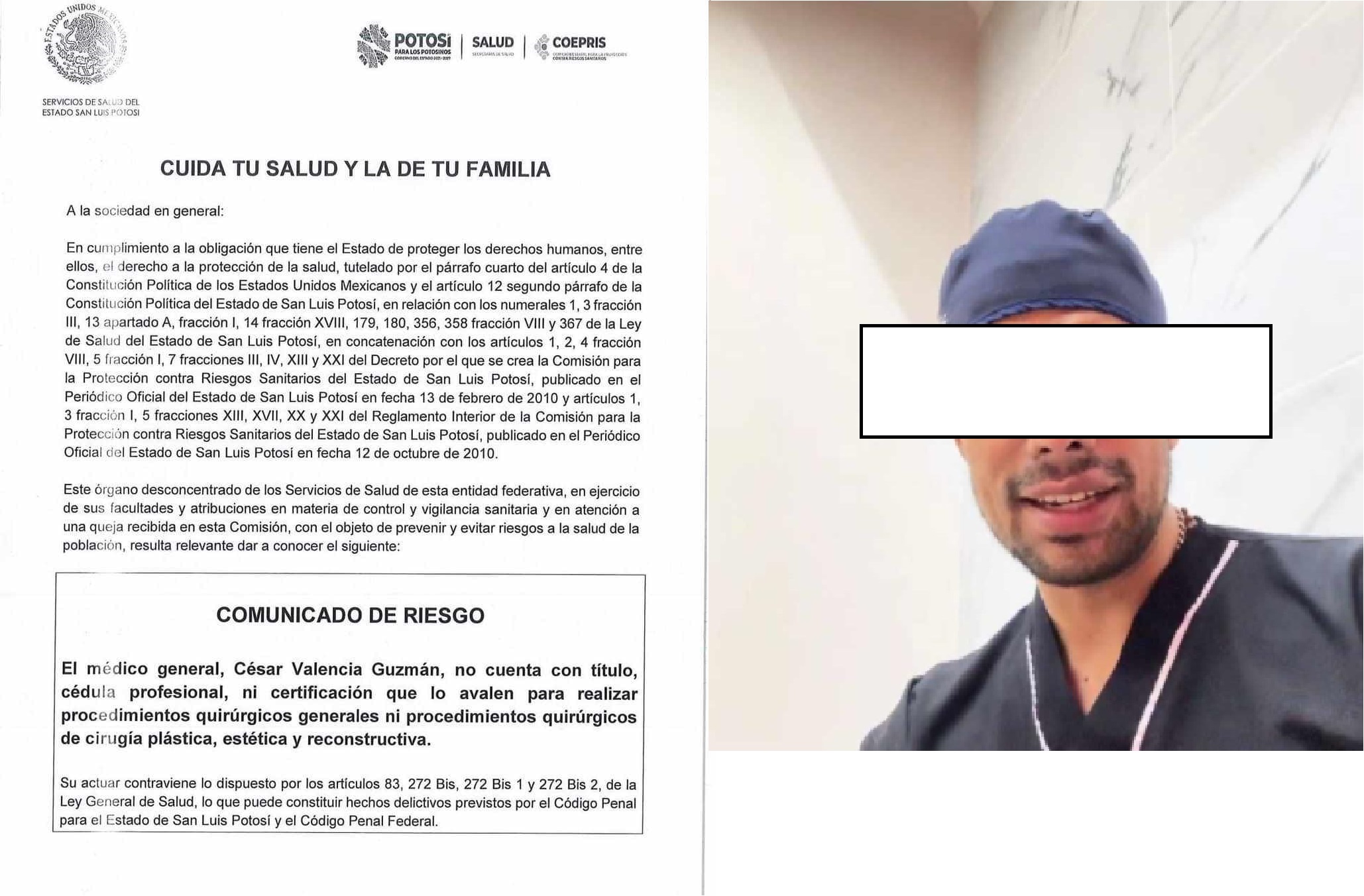 ¡Alerta! Médico sin autorización para realizar cirugías plásticas en SLP