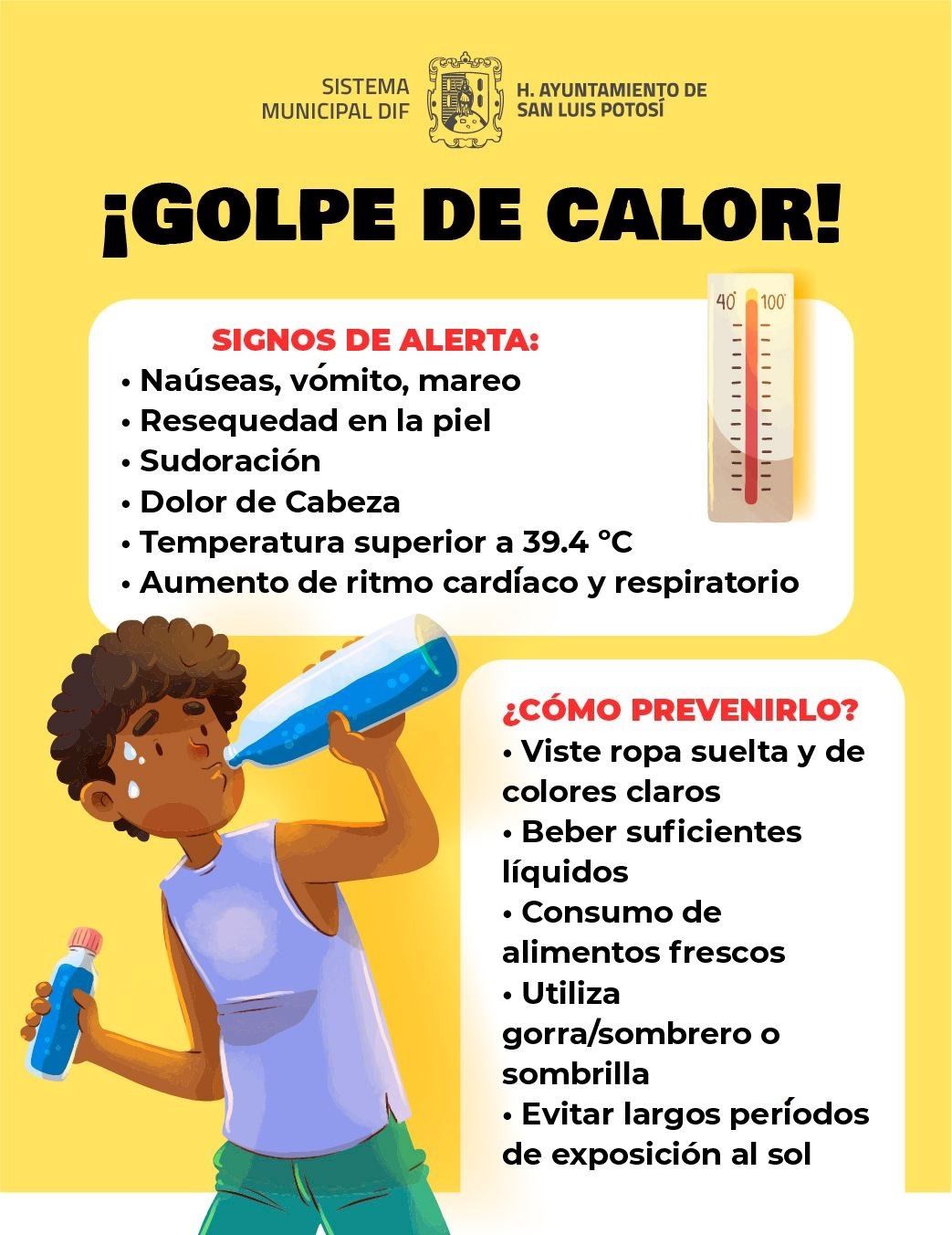 Instan autoridades capitalinas a prevenir golpes de calor