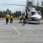 Con helicópteros combaten incendio en Santa María del Río