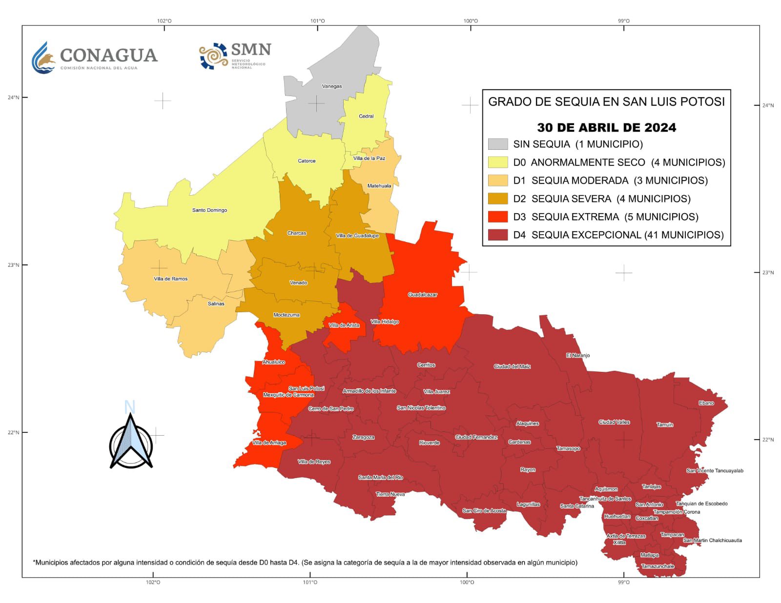 Sequía no da tregua a SLP, 90% del territorio potosino con niveles graves