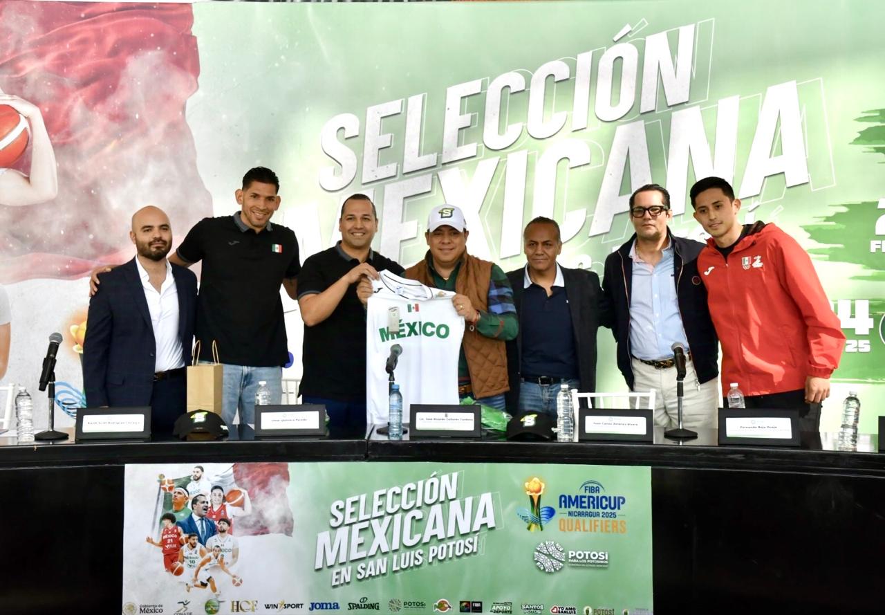 Ricardo Gallardo anuncia juegos de la selección mexicana de basquetbol en SLP
