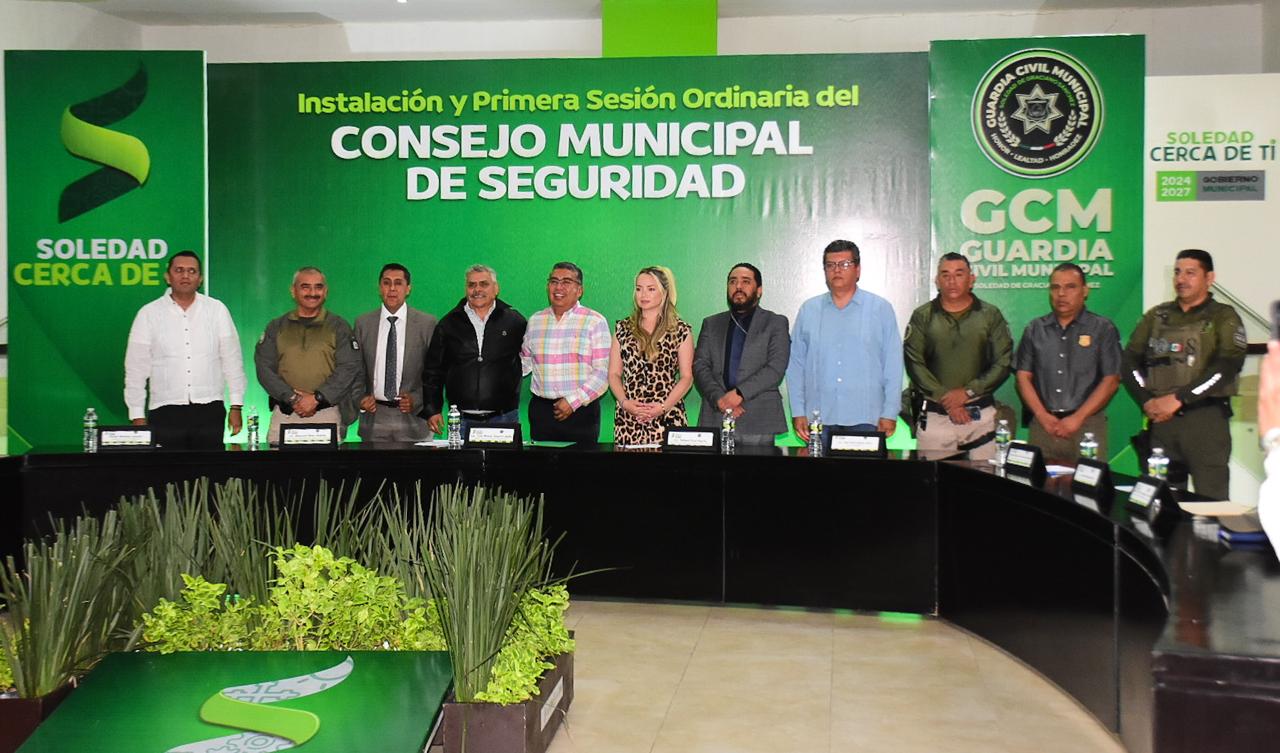 Alcalde Juan Manuel Navarro encabeza instalación de consejo municipal de seguridad en Soledad; destaca coordinación interinstitucional
