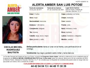 Fiscalía estatal activa alerta amber para localizar a adolescente de 13 años