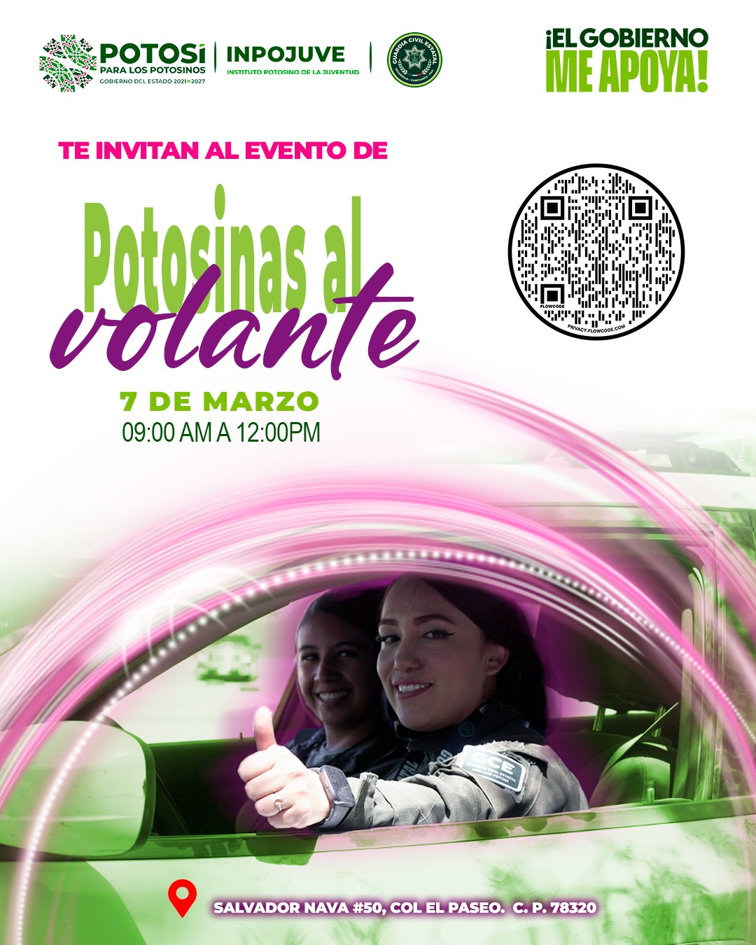 Realizará ejecutivo estatal evento de seguridad vial para jóvenes potosinas