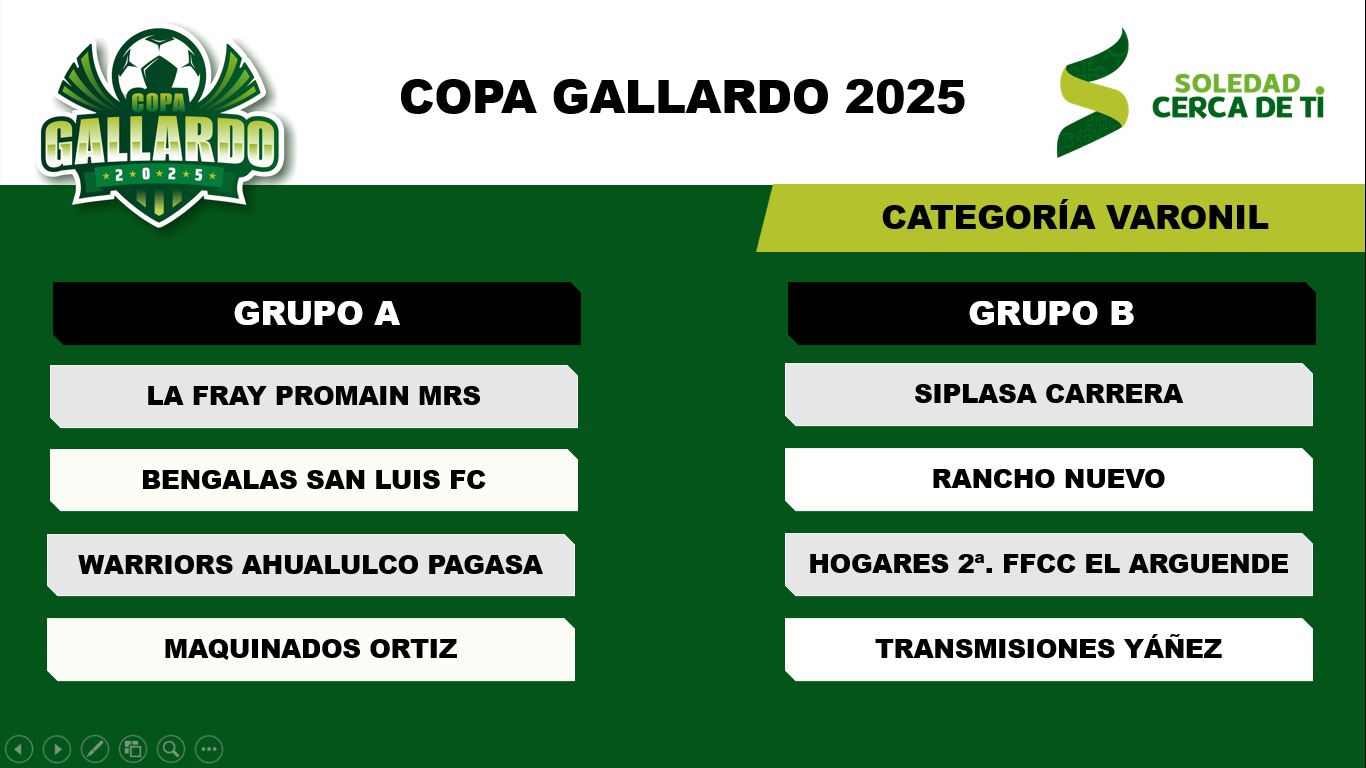 Copa Gallardo de fútbol en Soledad anuncia rol de juegos; arranca este miércoles