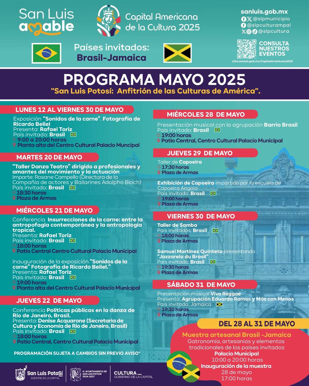 San Luis Potosí, Capital Americana de la Cultura, recibe a Brasil y Jamaica
