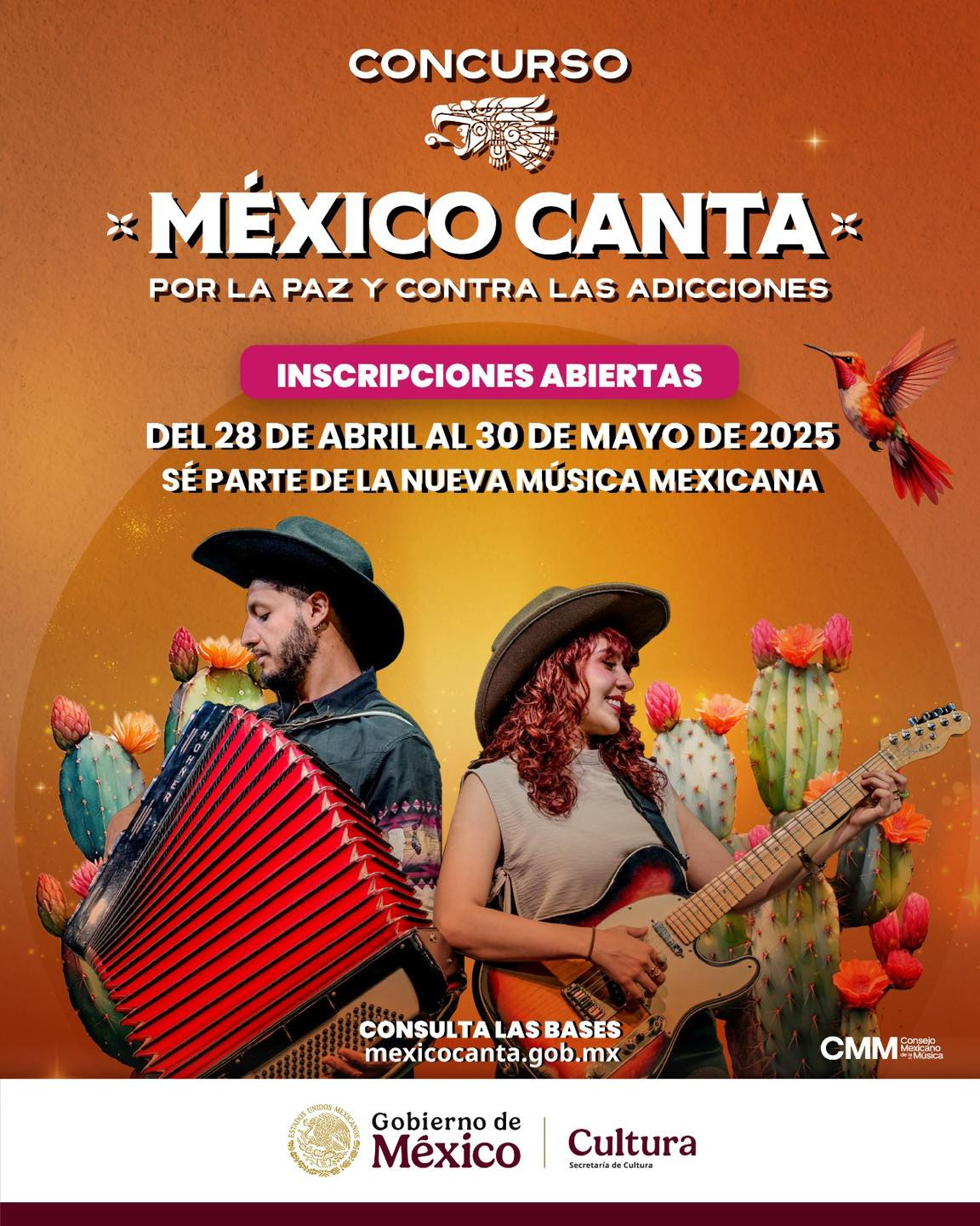 SECULT invita a participar en la convocatoria “México canta por la paz y contra las adicciones”