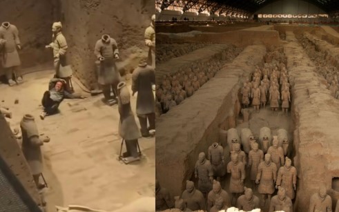 Turista daña figuras de los Guerreros de Terracota en China: patrimonio histórico en riesgo