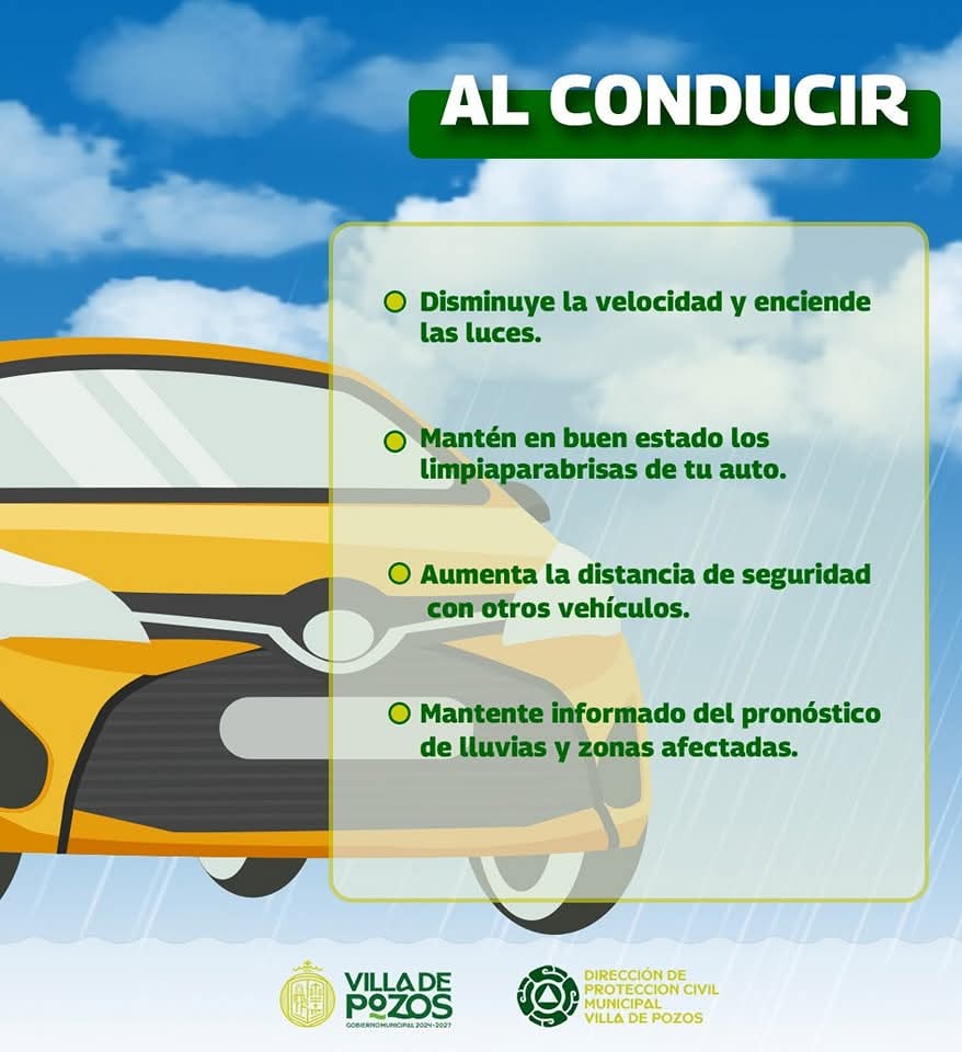 Villa de Pozos emite recomendaciones preventivas ante temporada de lluvias