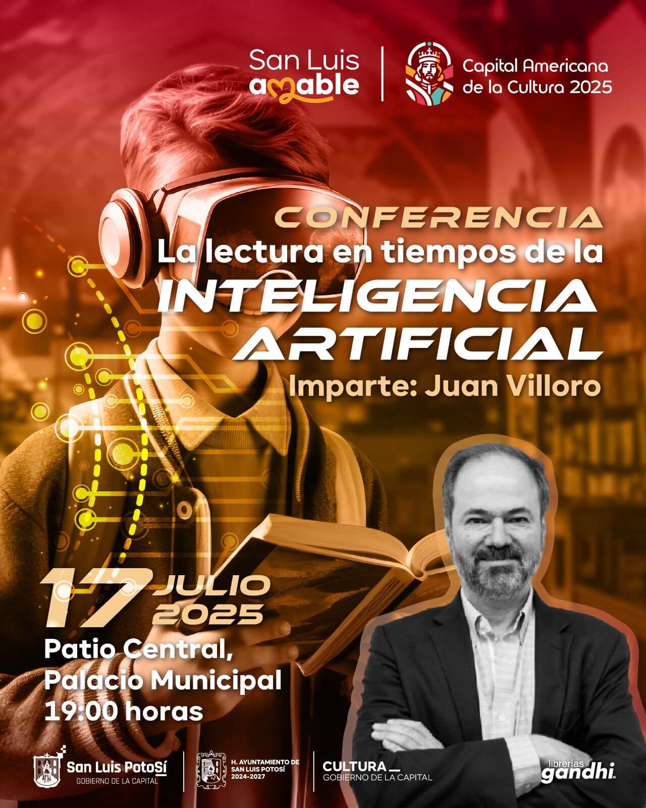 Gobierno de la Capital trae al gran escritor Juan Villoro en el marco de Capital Americana de la Cultura