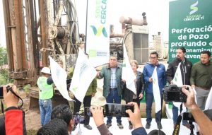 Juan Manuel Navarro emprende soluciones firmes al desabasto de agua en Soledad, con perforación de pozo profundo