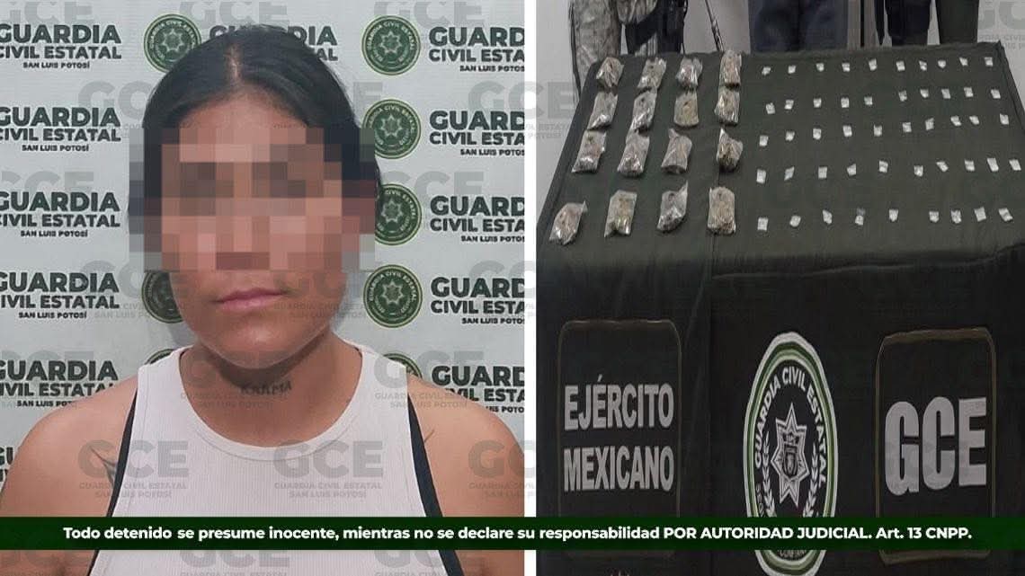 Atrapan a mujer con drogas en pleno centro de Villa de Zaragoza