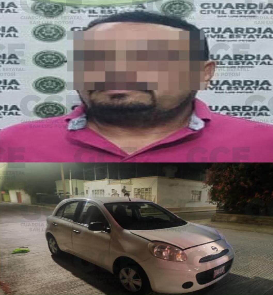 Detienen a abogado potosino por conducir vehículo robado