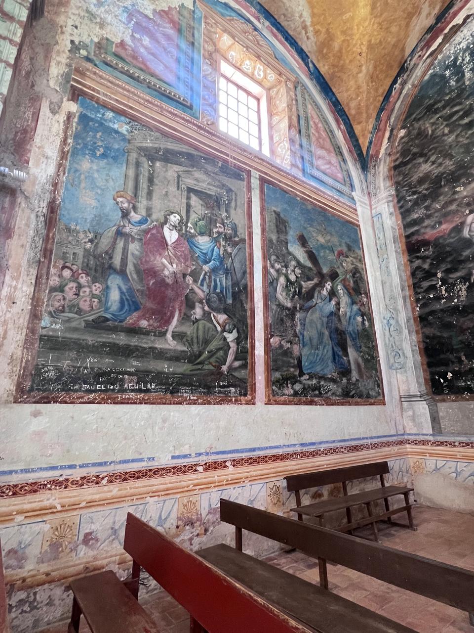 Restaurarán pinturas murales del santuario de Guadalupe en Real de Catorce con apoyo federal
