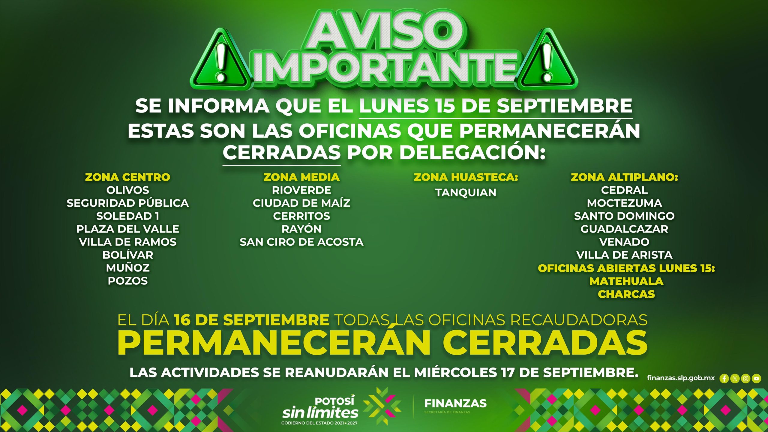 Oficinas recaudadoras brindarán atención este lunes de puente  
